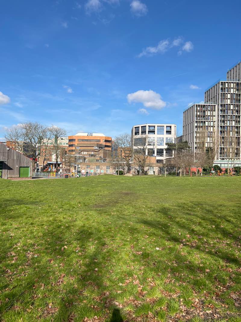 walking near me in Lowlands Recreation Ground in spring