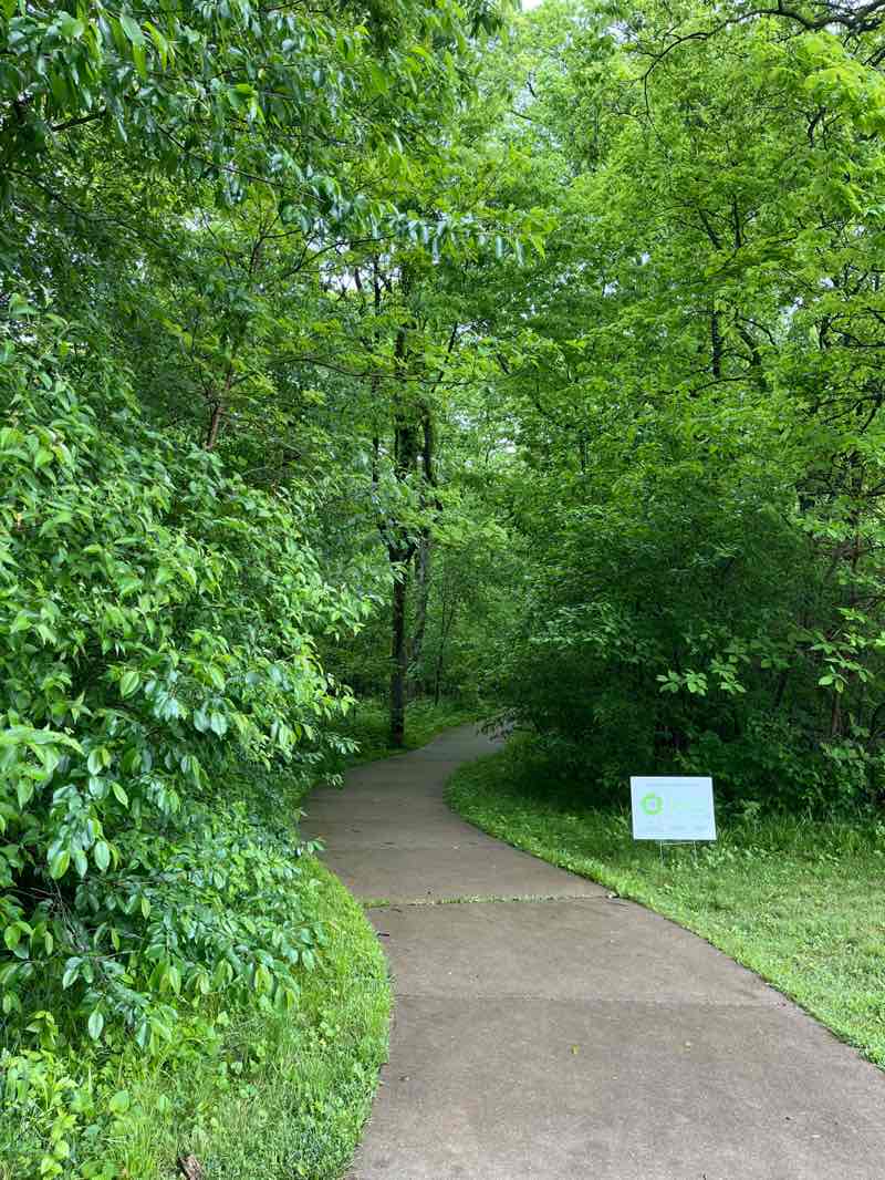 walking near me in Gentry Park in spring