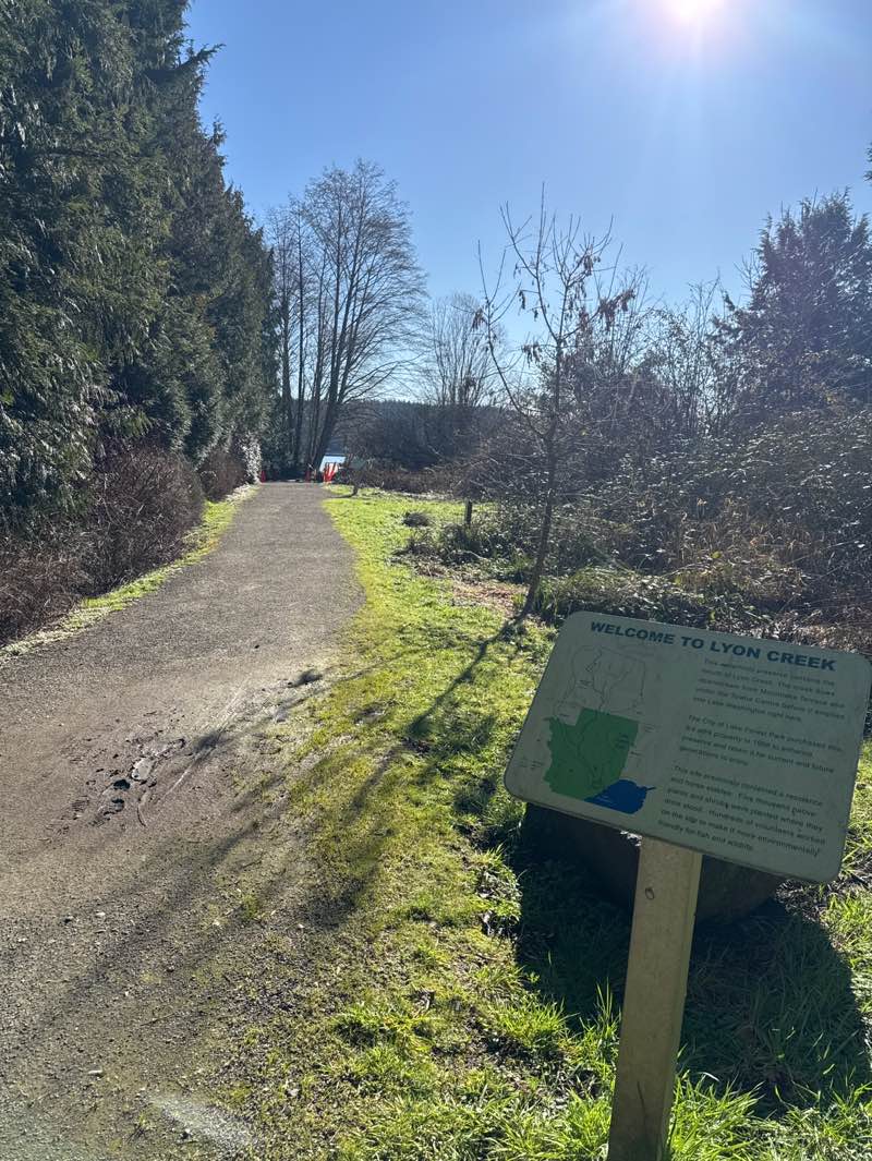 walking near me in Lyon Creek Waterfront Preserve in winter