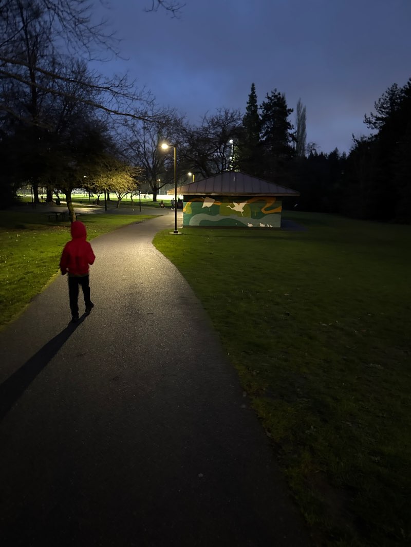walking near me in Twin Ponds Park in winter