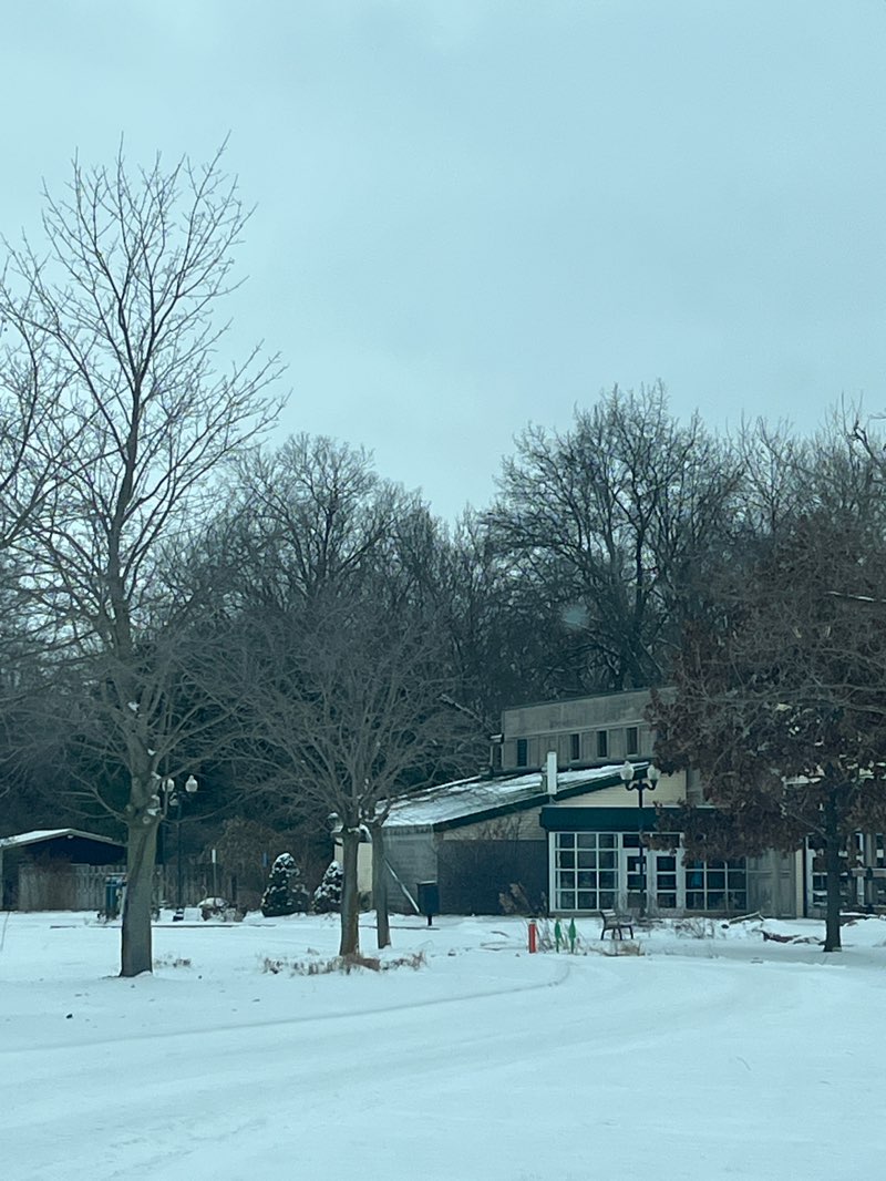 walking near me in Millrace Park in winter