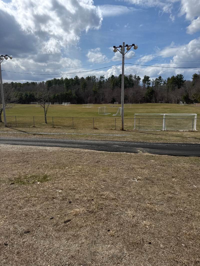 walking near me in Cow Pond Playing Fields in spring