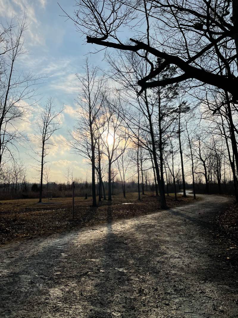 walking near me in Whiteford Stoneco Community Park in winter