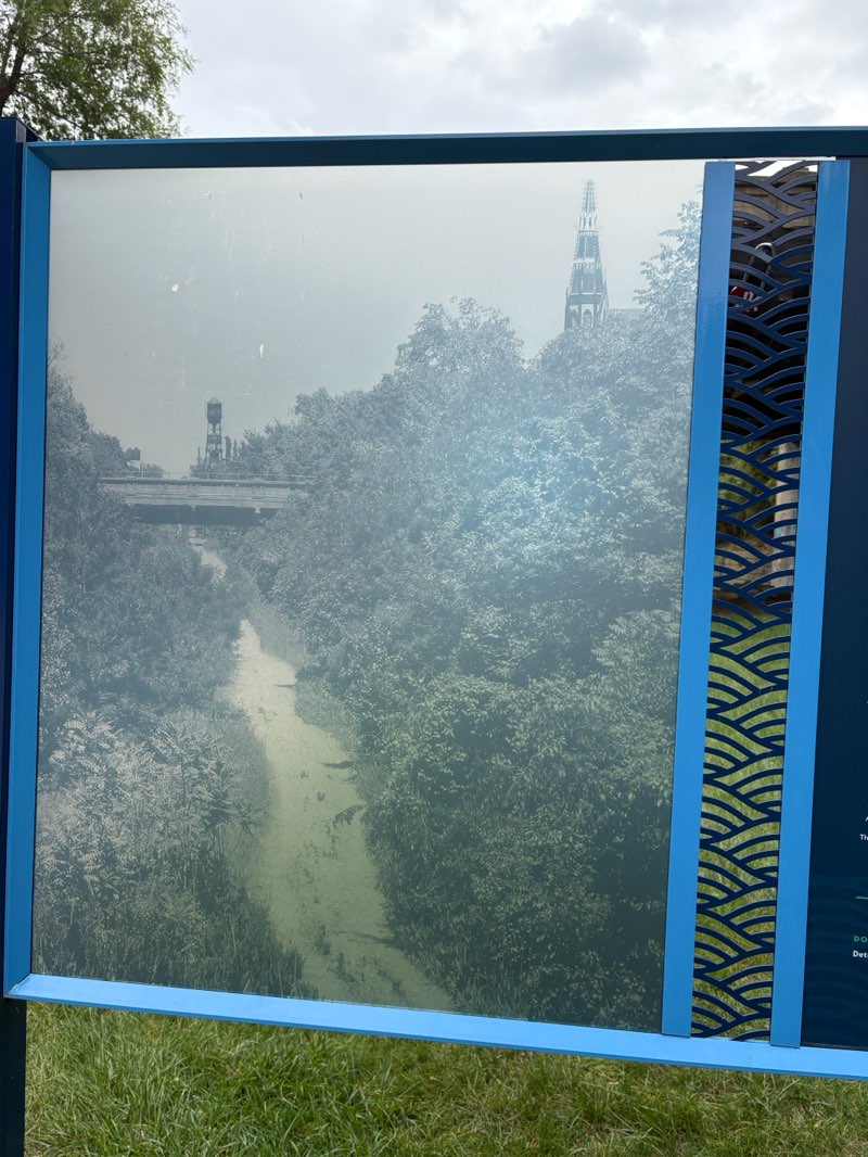 walking near me in Dequindre Cut Greenway in autumn