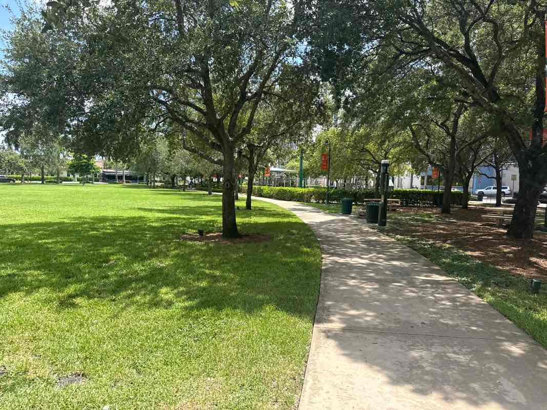 walking near me in Downtown Doral Park in summer