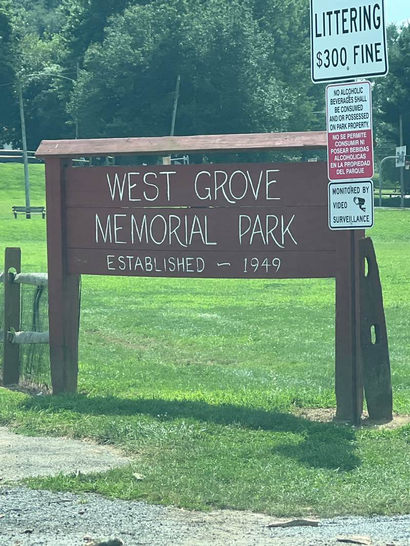 walking near me in West Grove Memorial Park in autumn