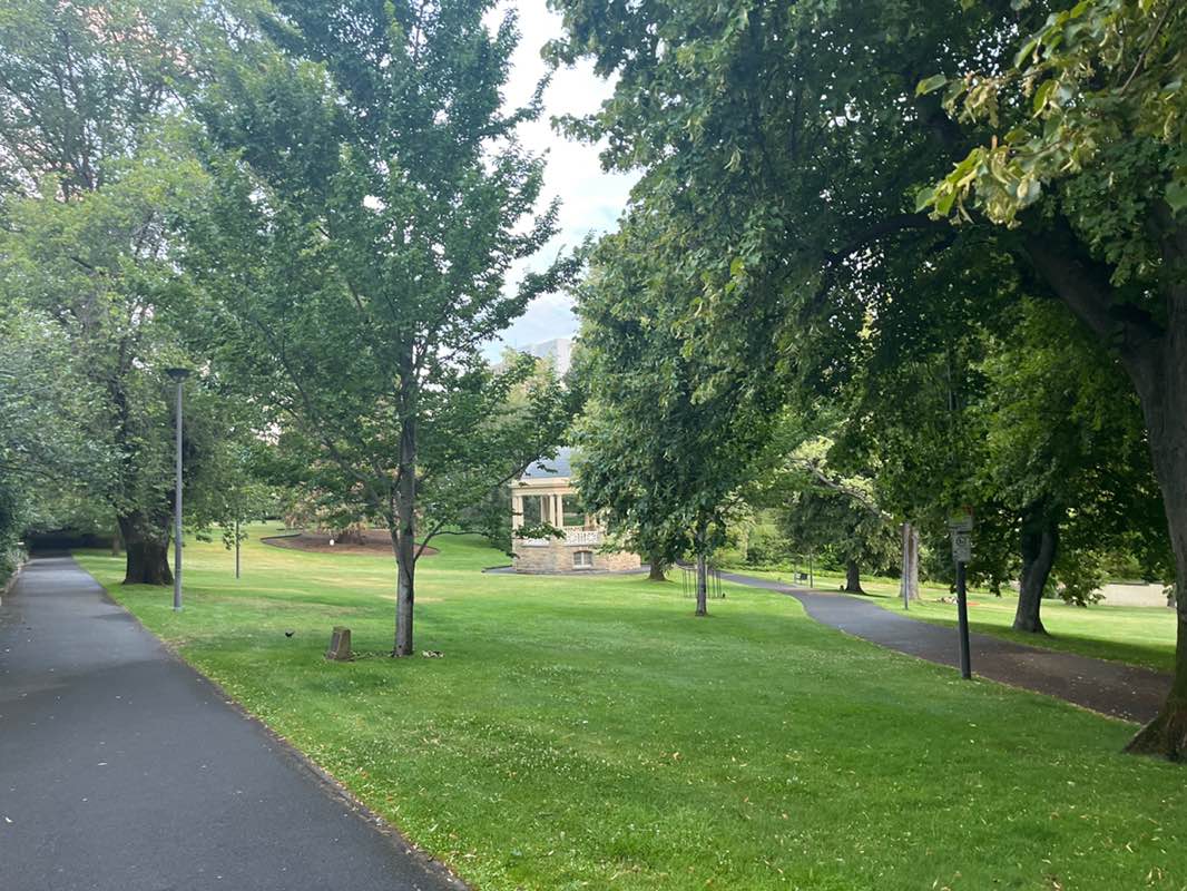 walking near me in St David's Park in summer