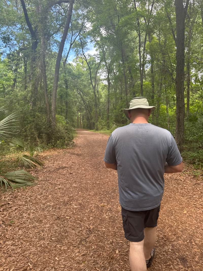walking near me in Whitemarsh Preserve aka Demere Tract in spring