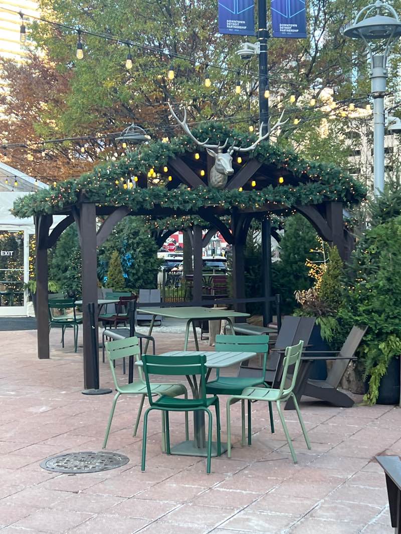 walking near me in Cadillac Square Park in autumn