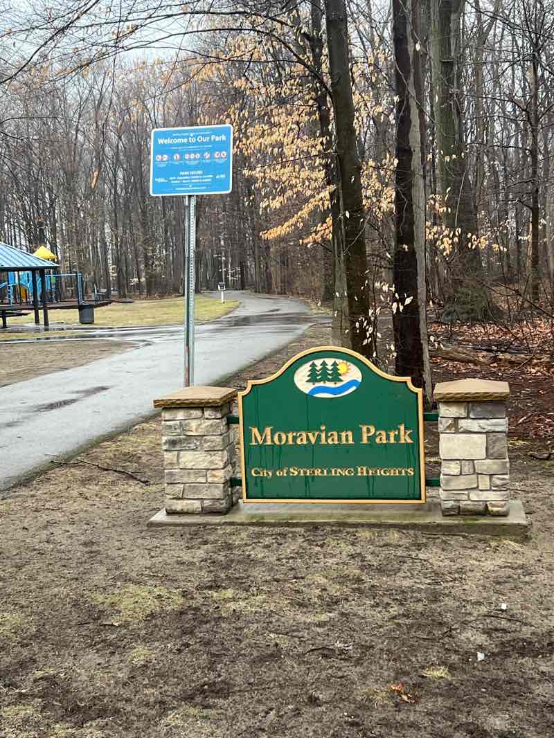 walking near me in Moravian Park in spring