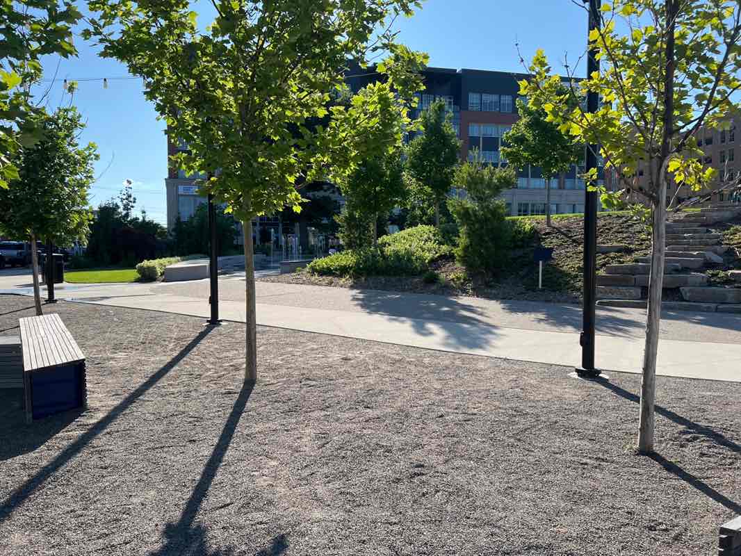 walking near me in Centennial Commons in summer