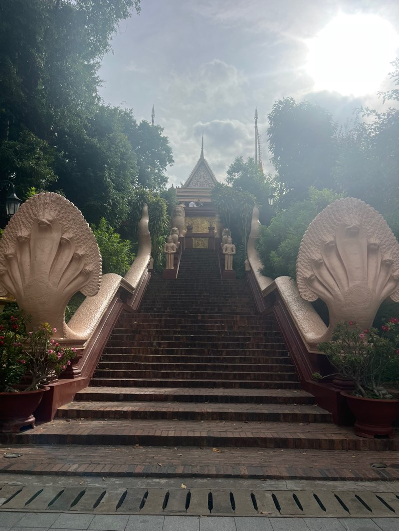 walking near me in Wat Phnom in autumn