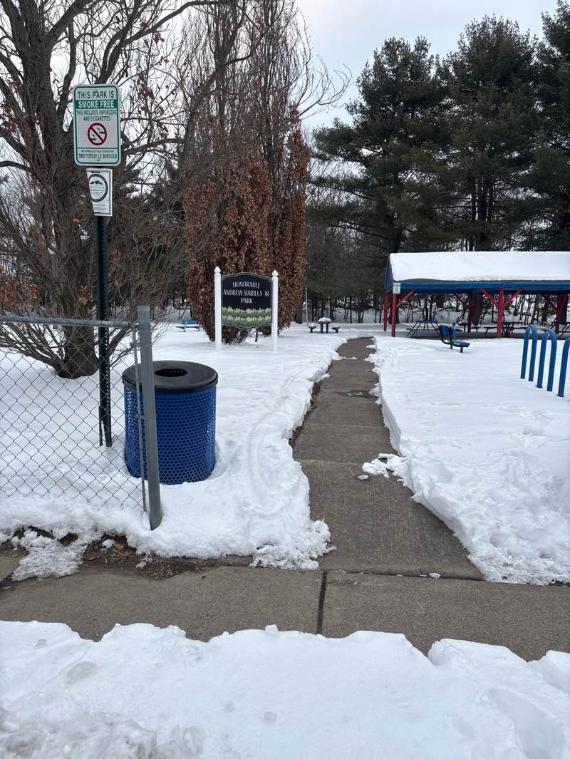 walking near me in Slocum Street Park in winter