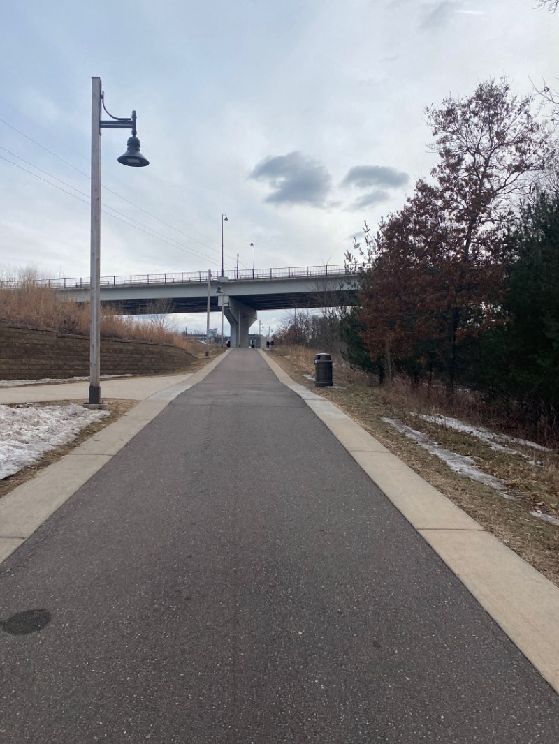 walking near me in River Prairie Park in winter