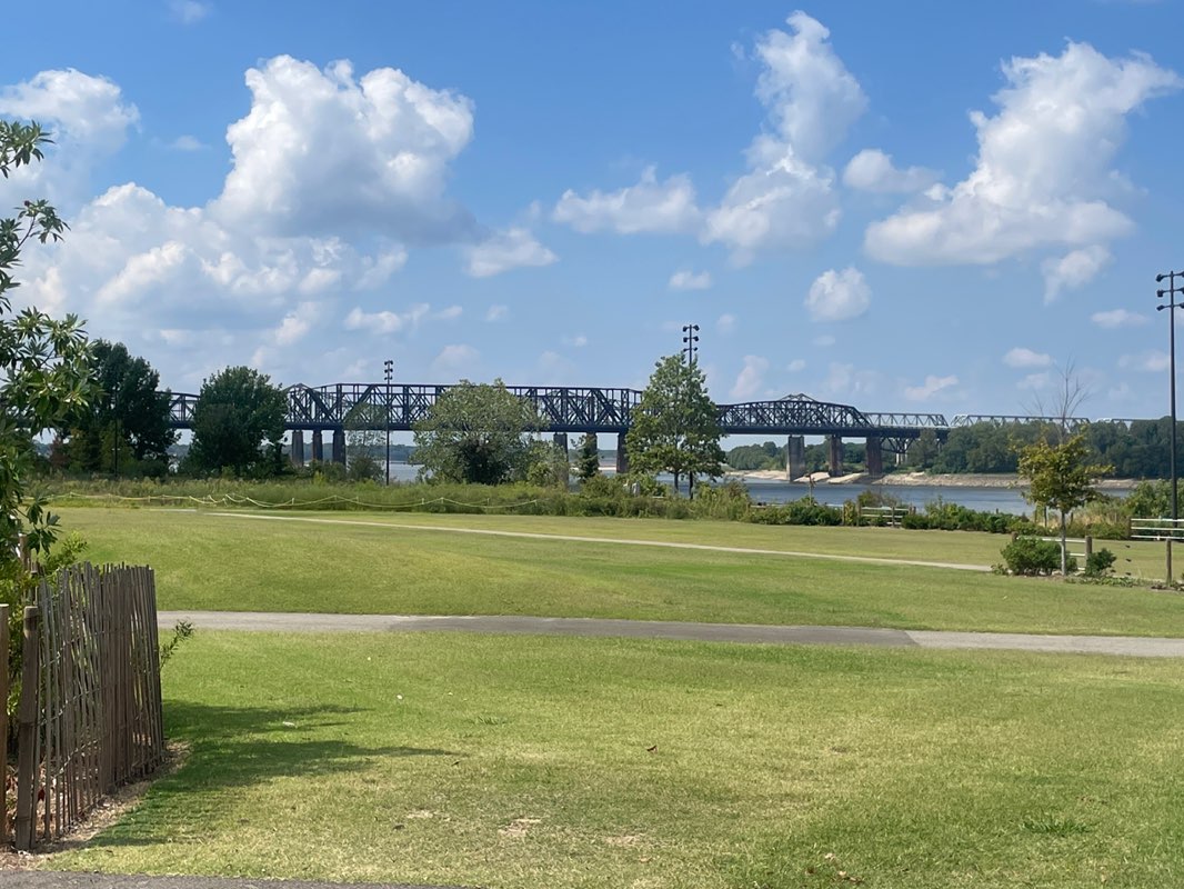 walking near me in Tom Lee Park in autumn