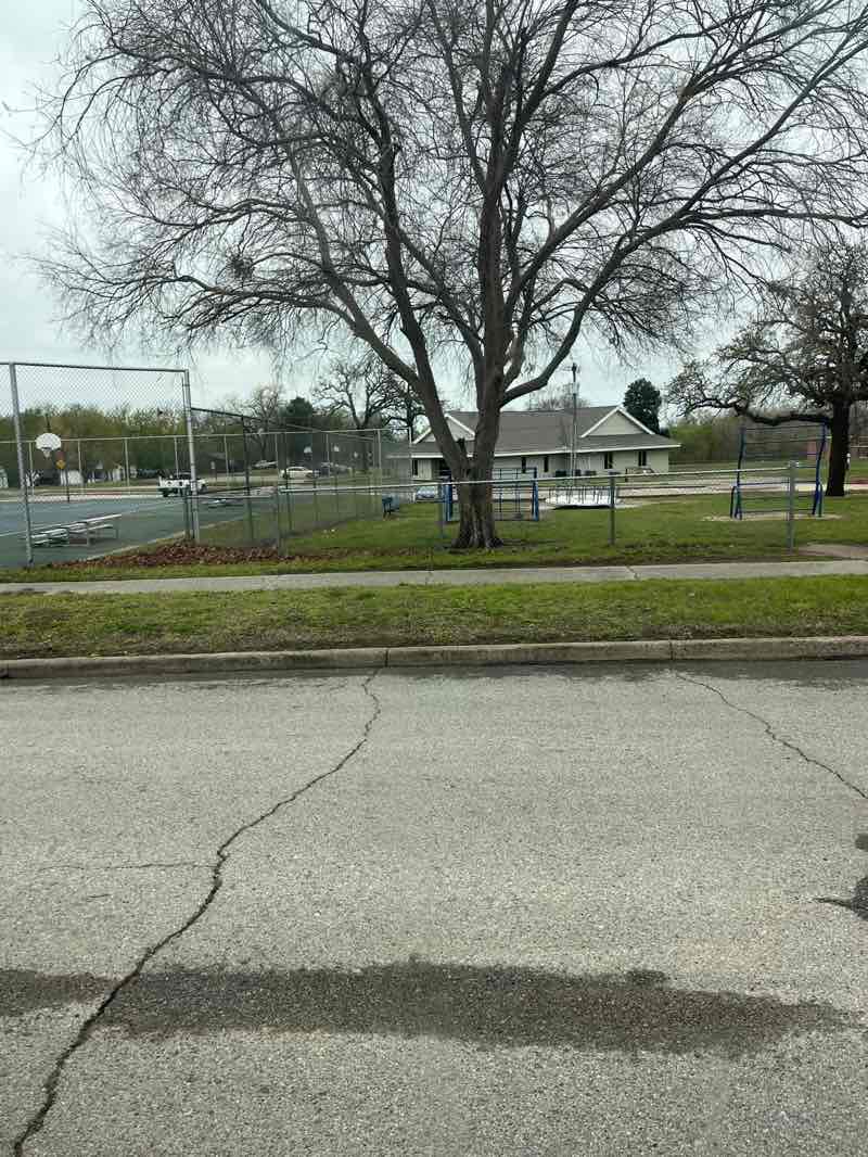 walking near me in Farrall Park at the Community Center in spring