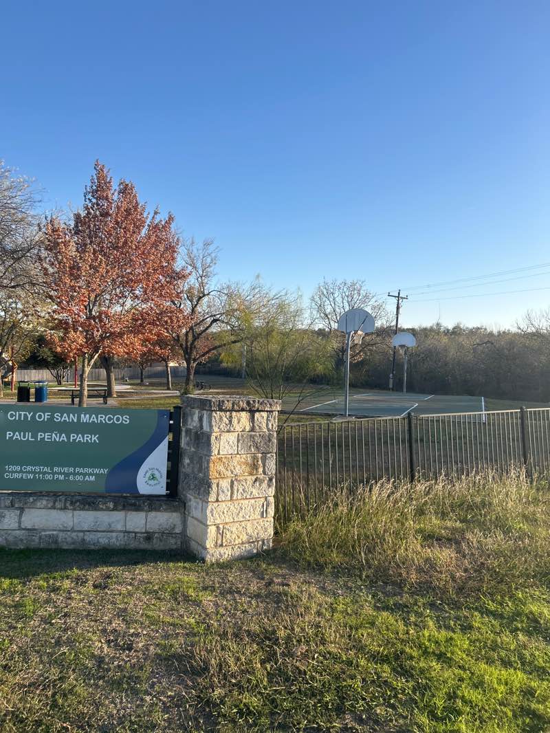 walking near me in Paul Peña Park in winter