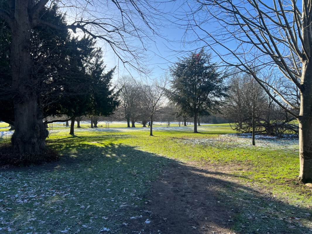 walking near me in Cheam Park in winter