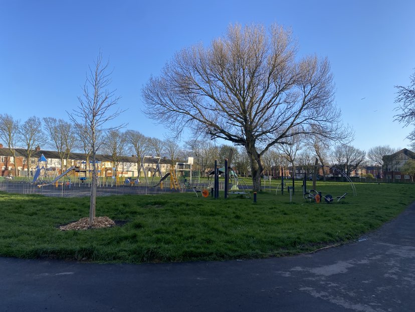 walking near me in Crossland Road Park in spring