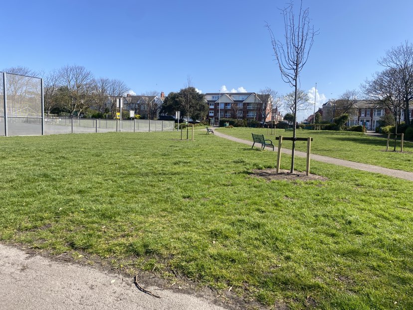walking near me in The Louie Horrocks Playing Fields in spring