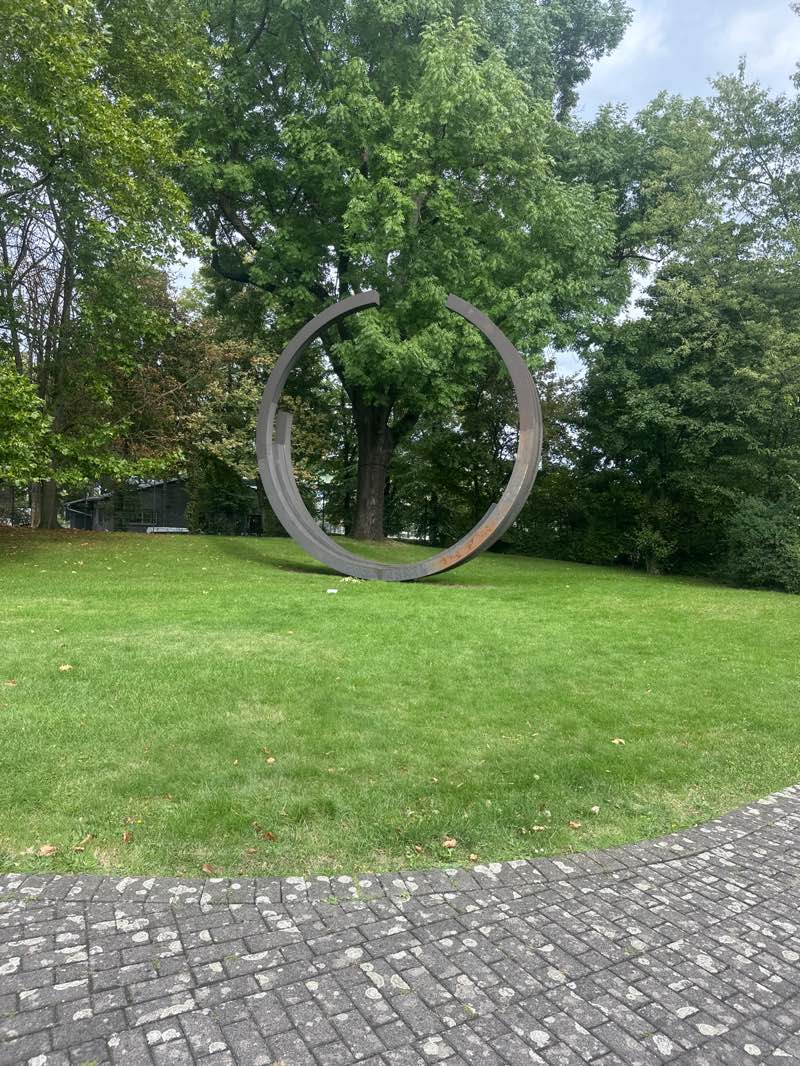 walking near me in Cologne Sculpture Park in autumn