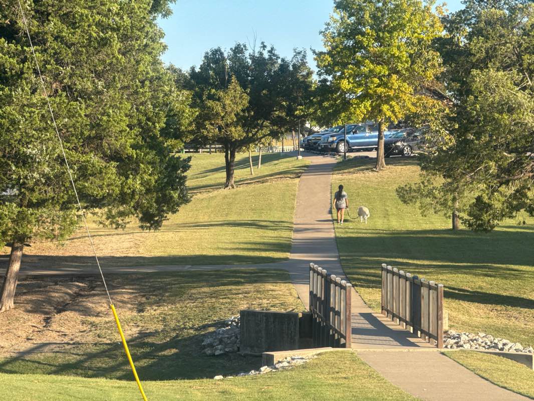 walking near me in Harry Myers Park in autumn