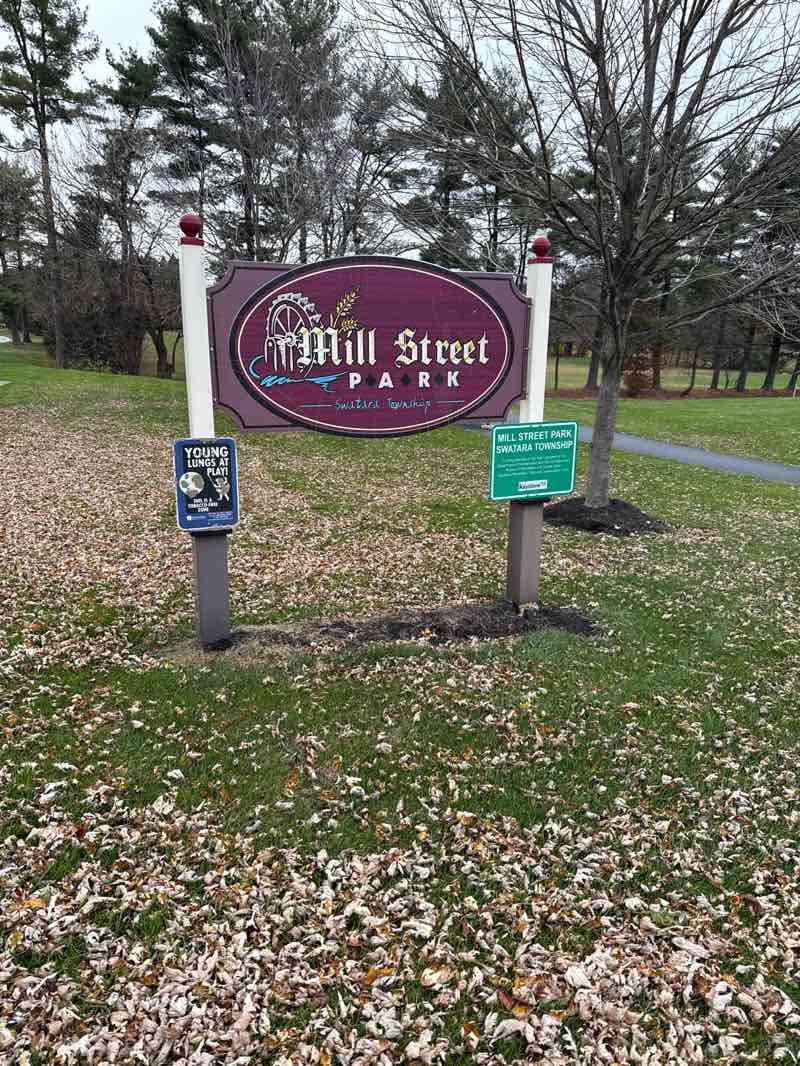 walking near me in North Mill Street Park in autumn