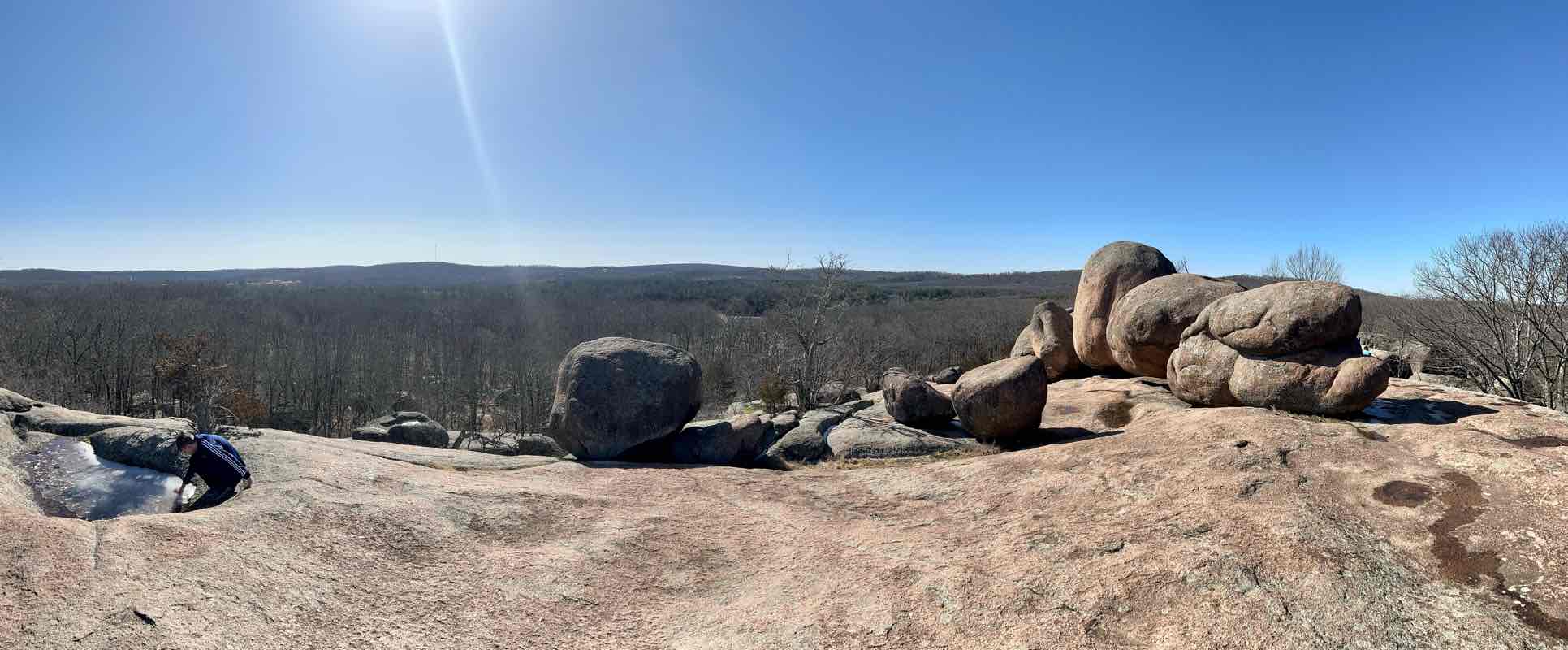 walking near me in Elephant Rocks State Park in winter