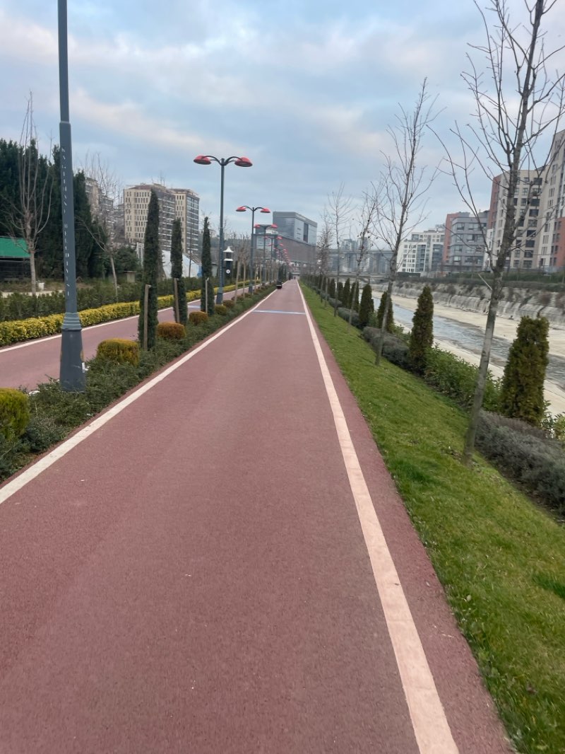 walking near me in Cendere Sahil Parkı in winter