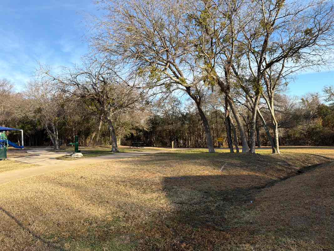 walking near me in Bohls Park in winter