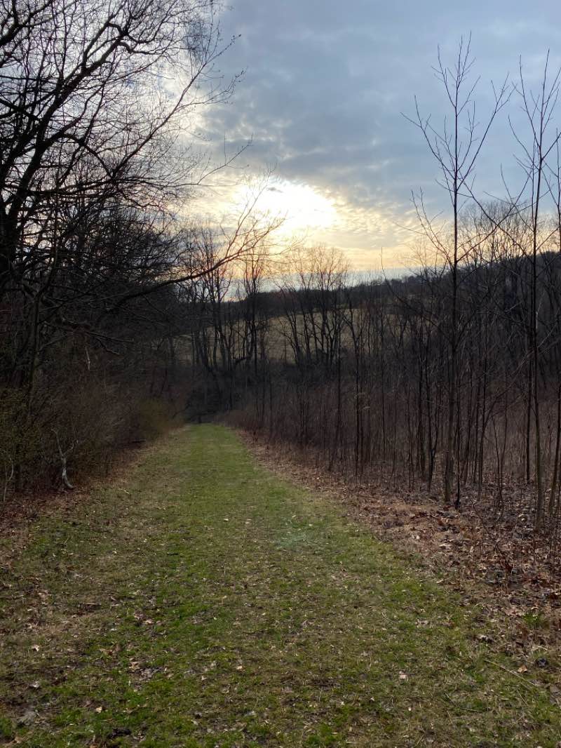 walking near me in P. Joseph Raab Park in spring
