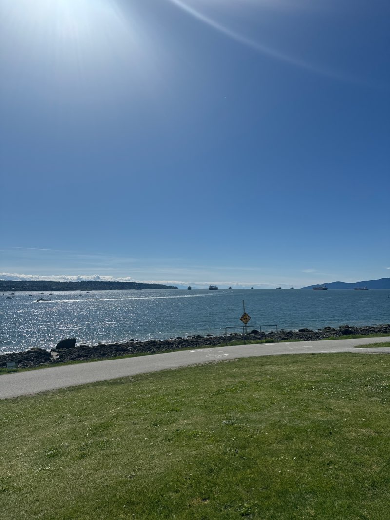 walking near me in English Bay Beach Park in winter