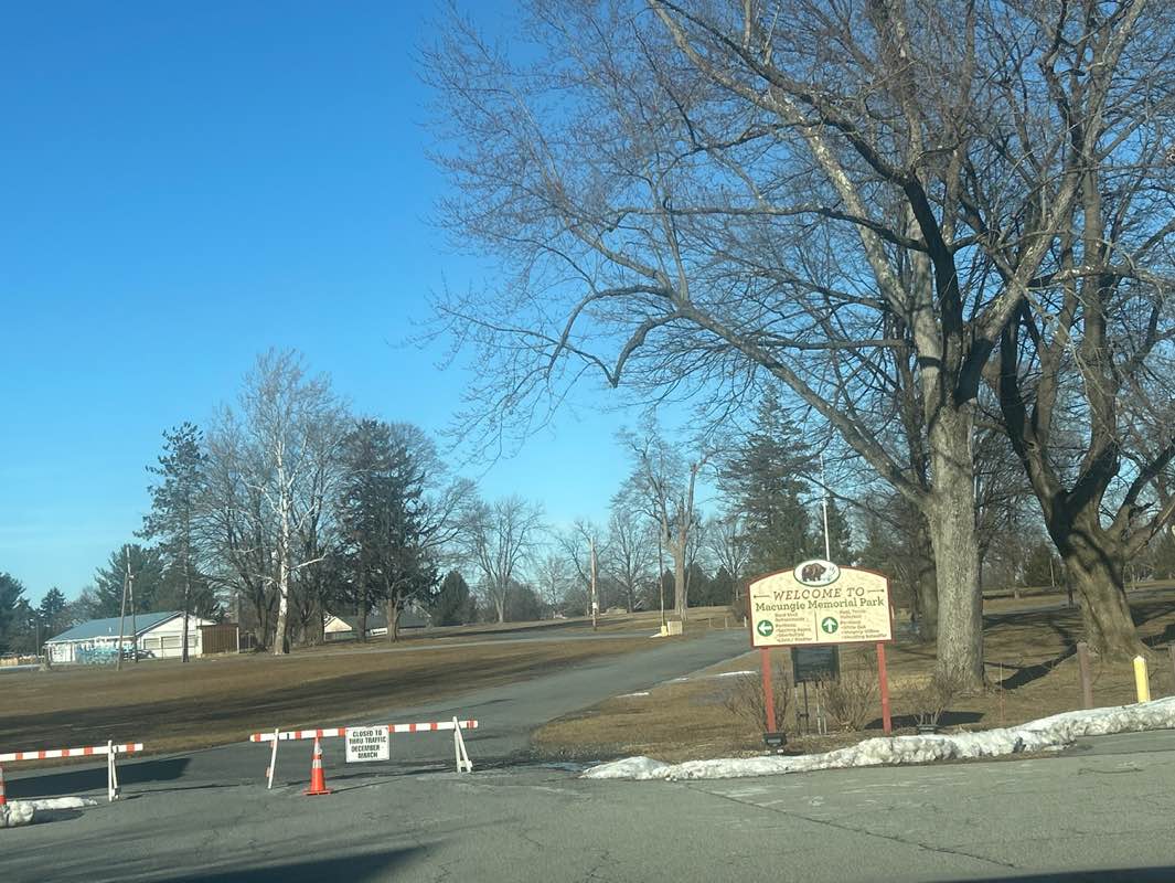 walking near me in Macungie Memorial Park in winter