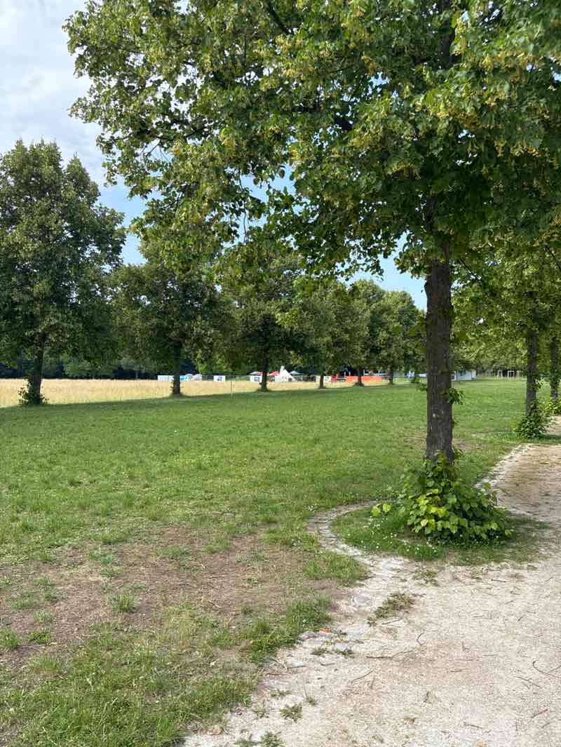 walking near me in Volkspark Niddatal in summer