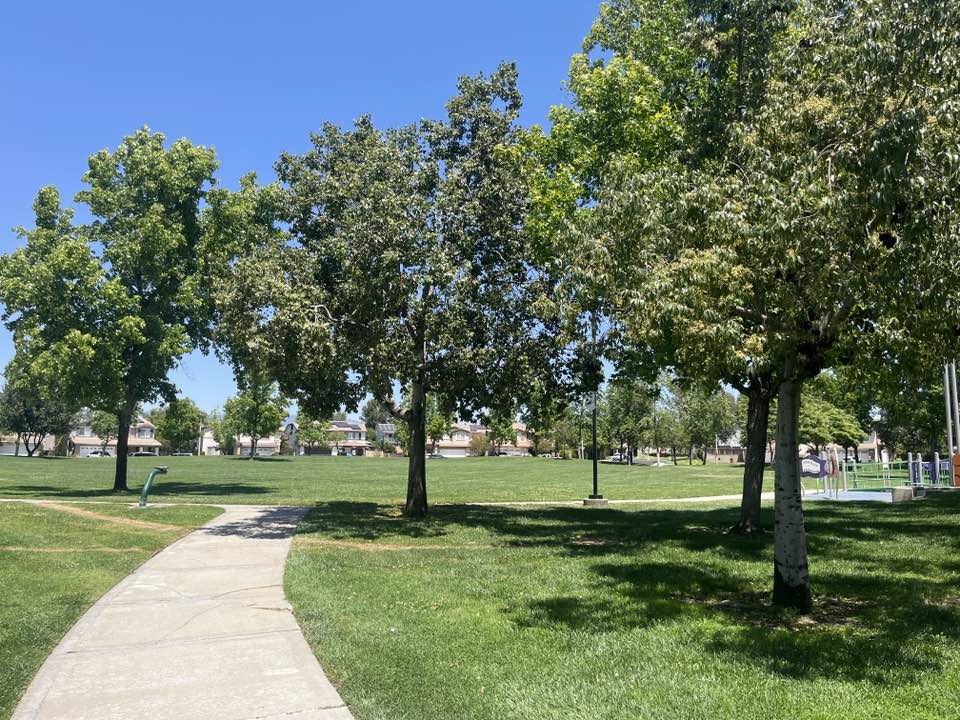 walking near me in Heritage Circle Park in spring