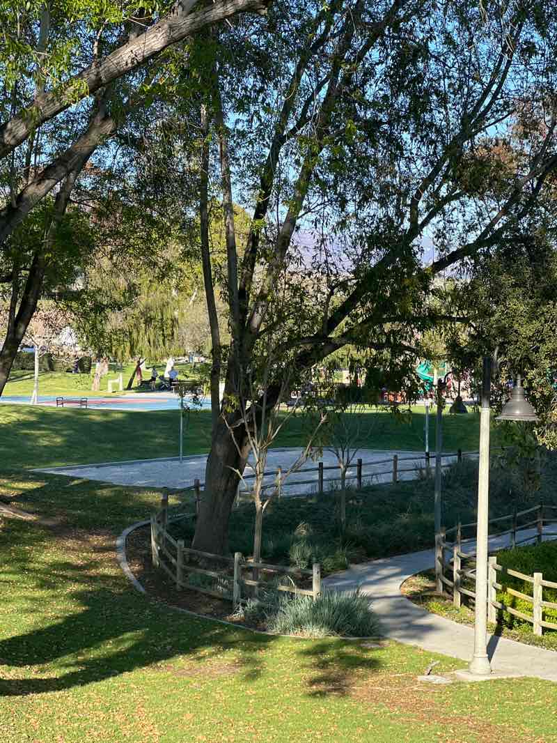 walking near me in Aurora Park in spring