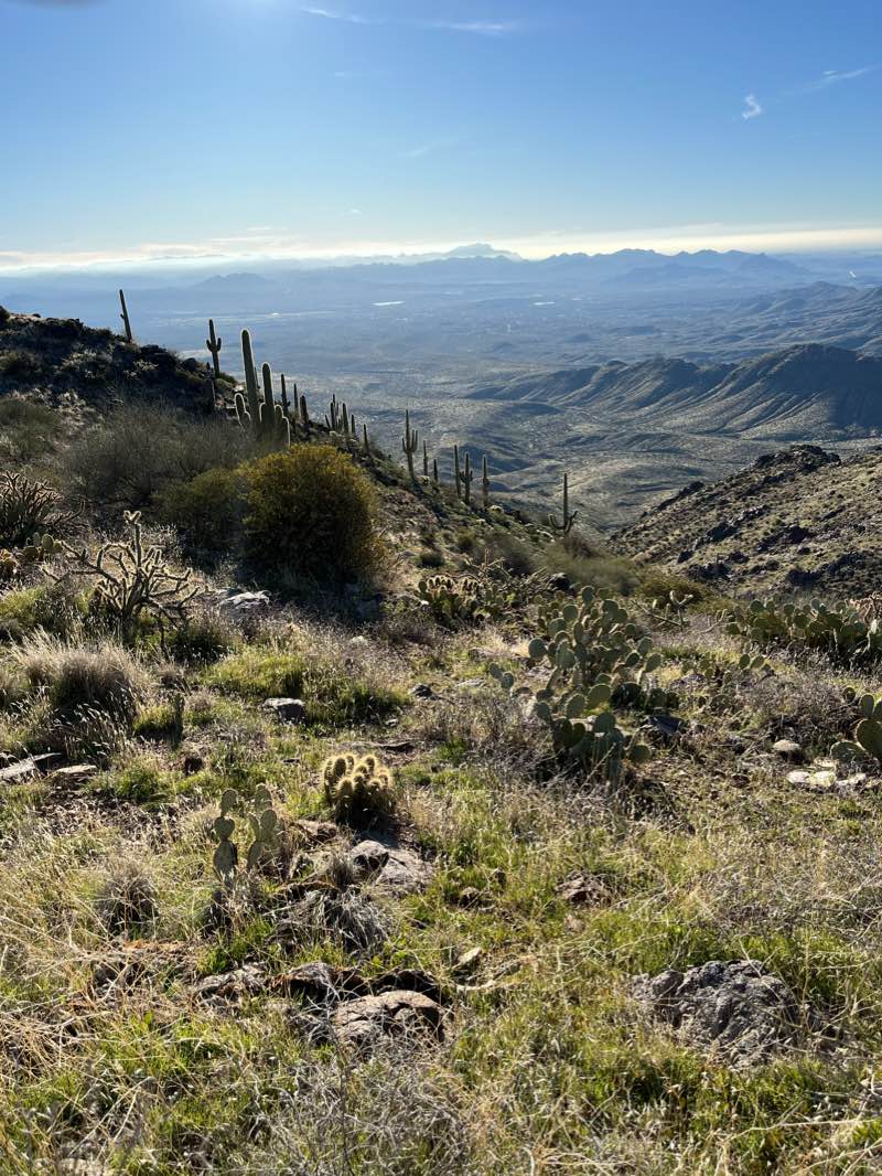 walking near me in Tom's Thumb Trailhead in winter