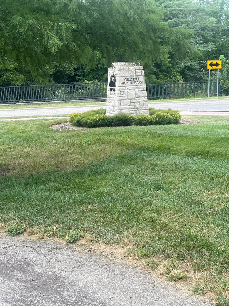 walking near me in Wild Bill Hickock Park in autumn