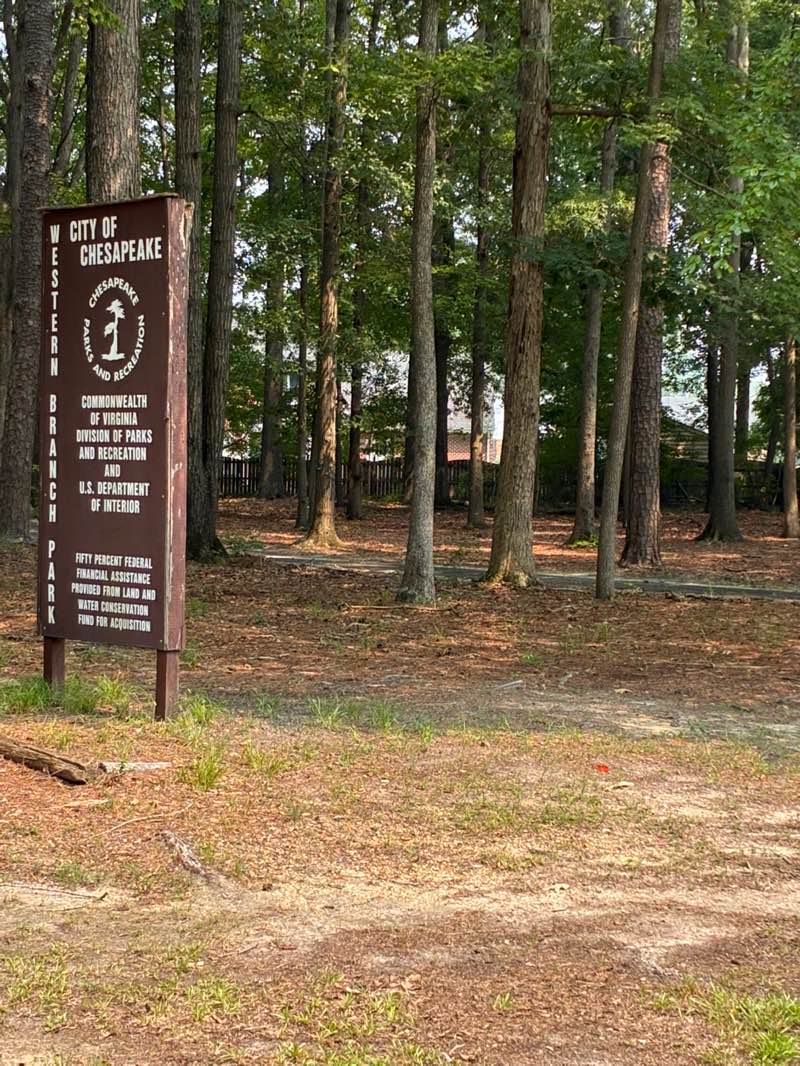 walking near me in Western Branch Park in summer
