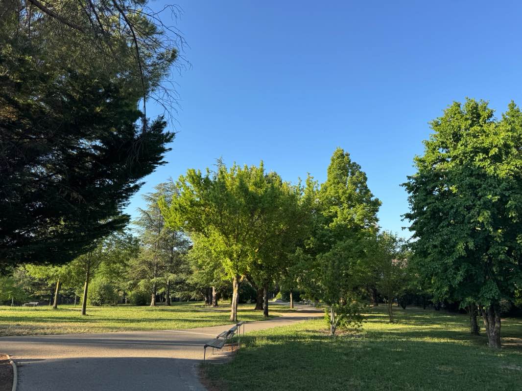 walking near me in Parc Gilbert Vilers in summer