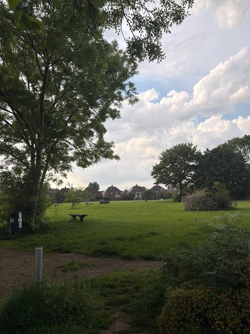walking near me in Blythe Bridge Recreation Ground in summer