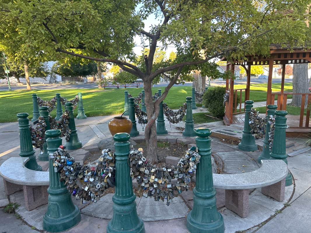 walking near me in Lover's Lock Plaza in autumn