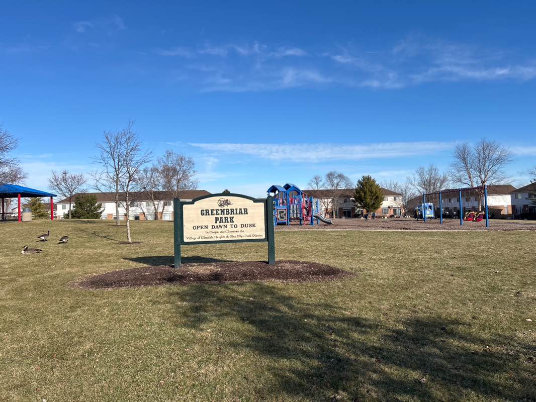 walking near me in Greenbriar Park in winter