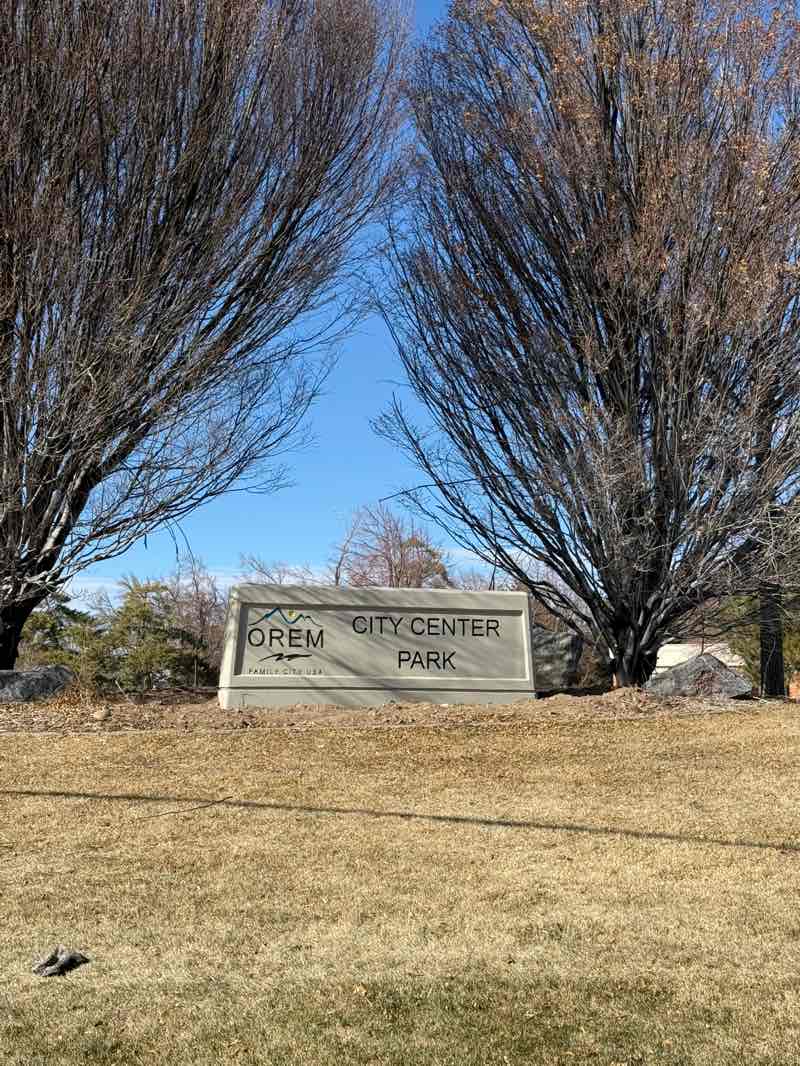 walking near me in Orem City Center Park in winter
