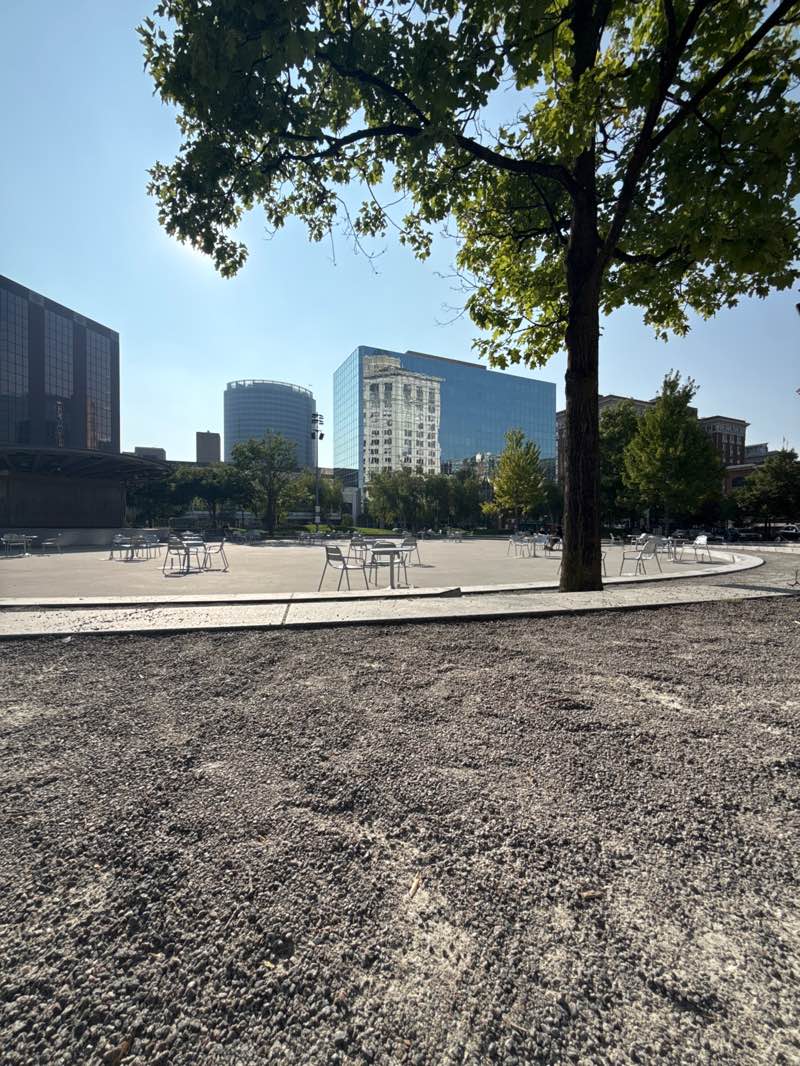 walking near me in Rosa Parks Circle in summer