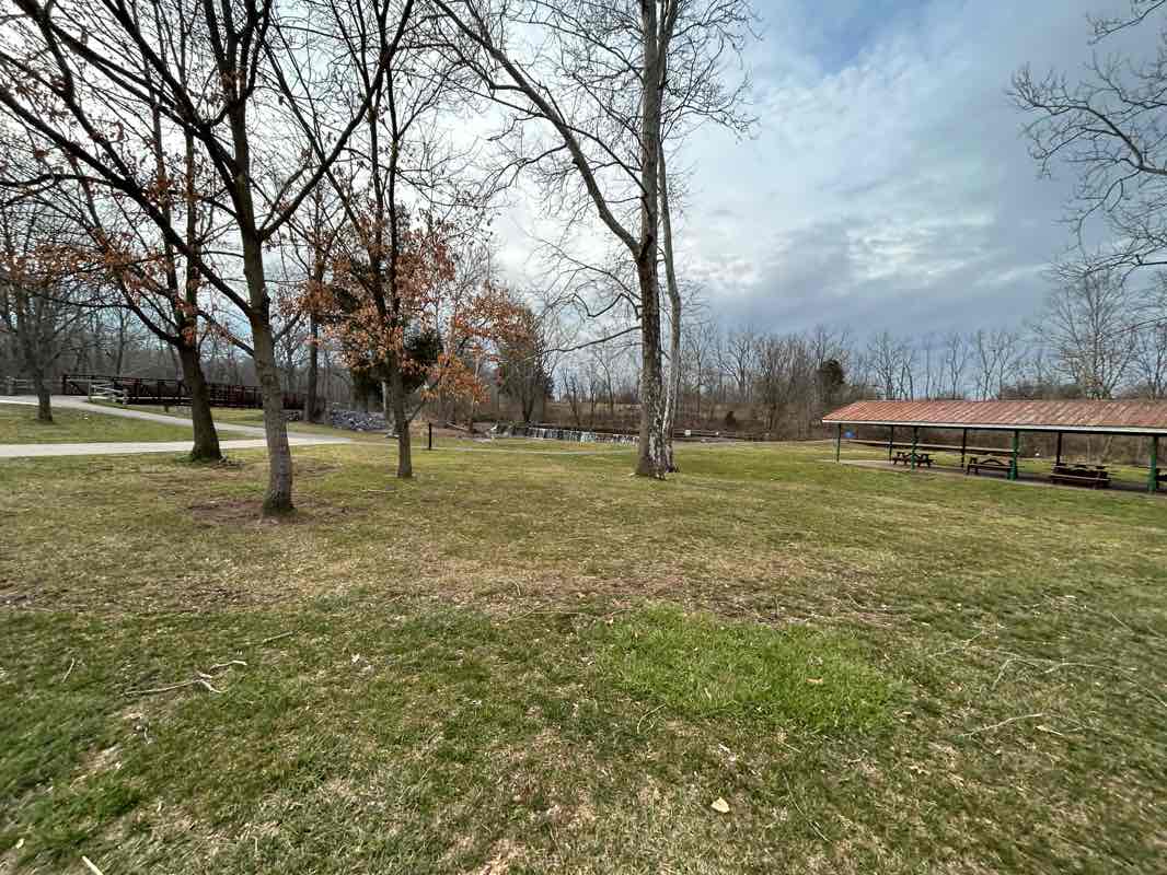 walking near me in Fischers Park in winter