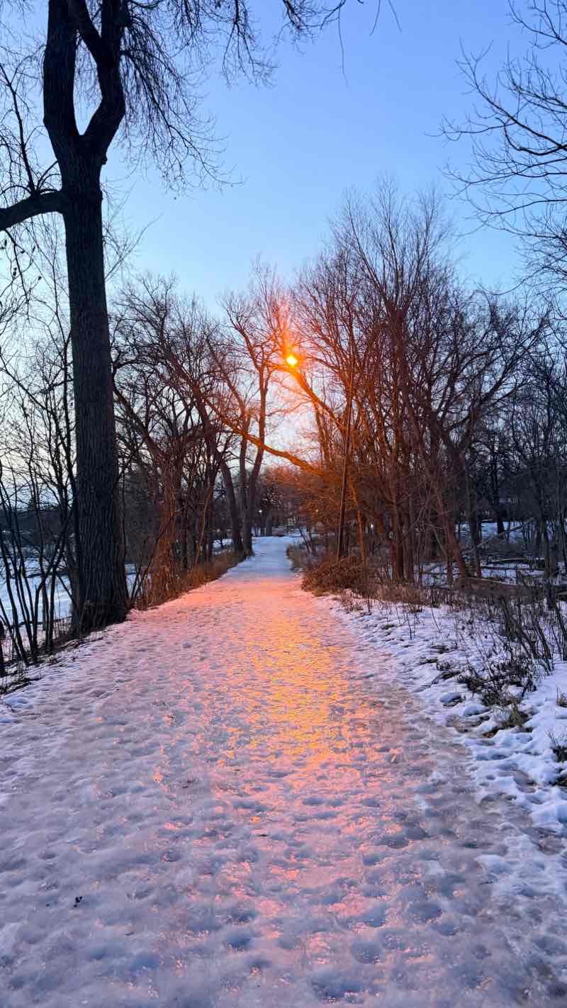 walking near me in Twin Lakes Park in winter