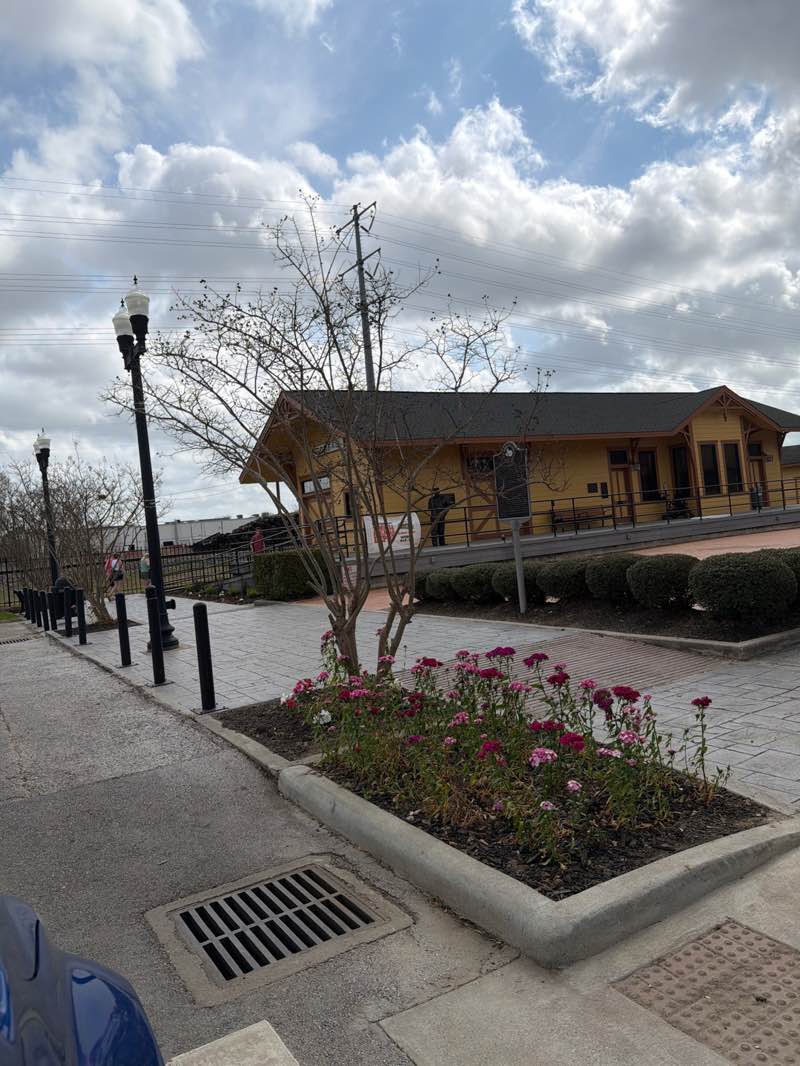 walking near me in Tomball Depot Plaza in spring