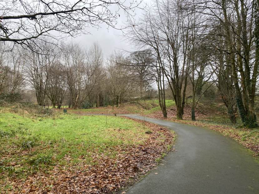 walking near me in Saint Columb's Park in winter