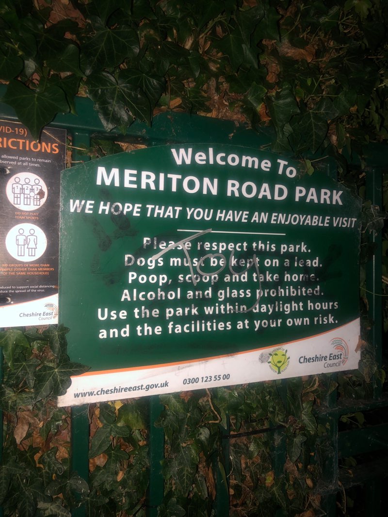 walking near me in Meriton Road Park in autumn